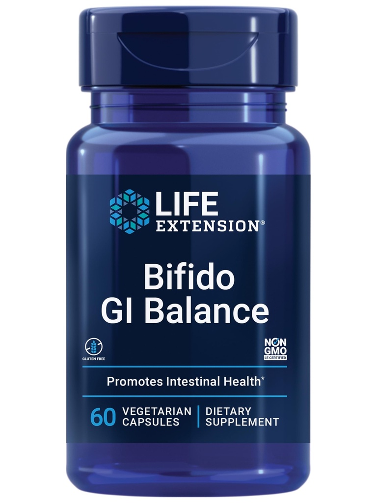 Durée de vie Bifido GI Balance, probiotiques, Bifidobacterium longum BB536® (2 milliards d'UFC), Soutien santé Gut et santé digestive, sans gluten, non OGM, végétarien, 60 capsules
