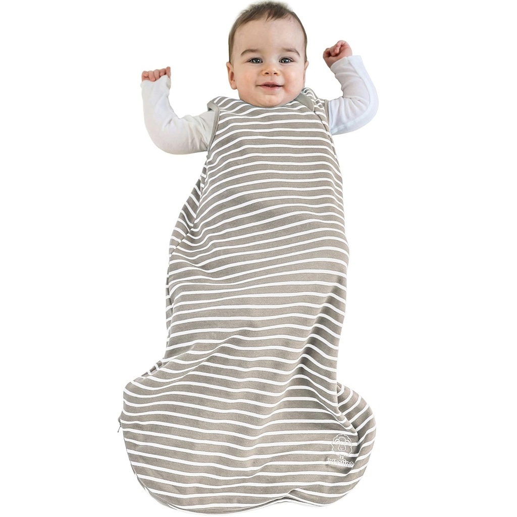 Woolino Merino Sac de couchage pour bébé en laine et coton biologique - Sac de couchage classique 4 saisons pour bébé - Sac de couchage pour bébé et tout-petit - 0-6 mois - Terre