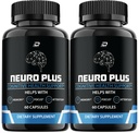 Neuro Plus Brain Supplement, NeuroPlus for Memory Formula, Nero Plus PQQ to Reduce The Negative Effects of Brain Fog, Neuro+ Cognitive Function, Nuero Plus Reviews (2 Pack - 120 Capsules)