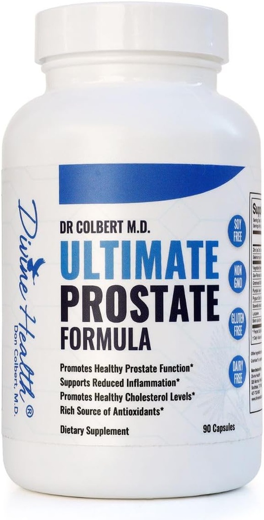 Santé Divine Formule de Prostate Ultime - Comprend Beta-Sitostérol - Sélénium - Saw Palmetto - Zinc - Graminex - Graines de citrouille - 30 jours d'approvisionnement