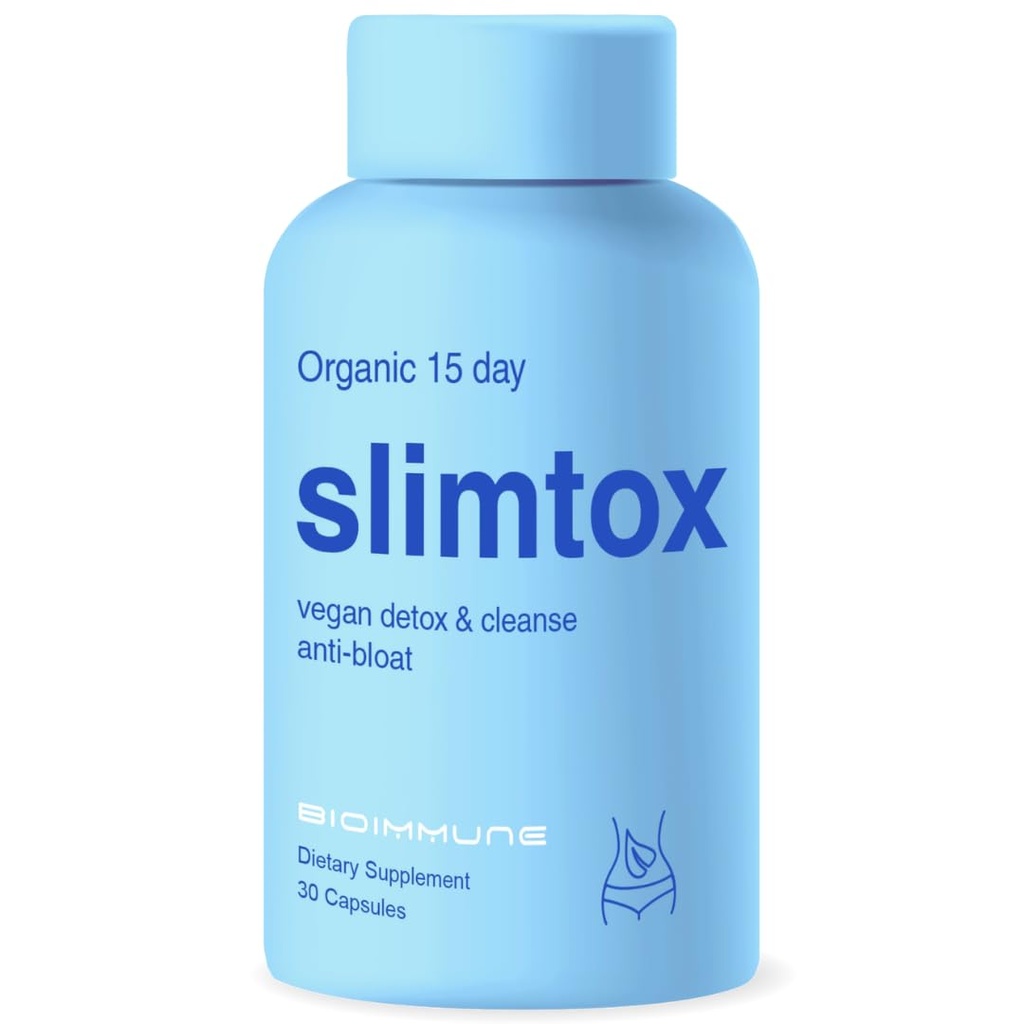 SlimtoxMC Organic 15 Day Colon Cleanse & Detox pour l'estomac plat Moins de bloat & LBS avec/probiotiques - Constipation Relief - Flushes Toxines, stimule l'énergie