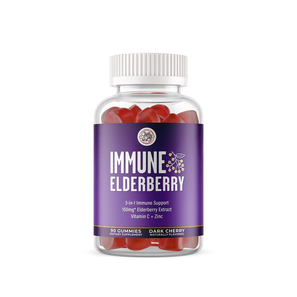 Grab The Gold Elderberry Gummies avec Vitamine C & Zinc.