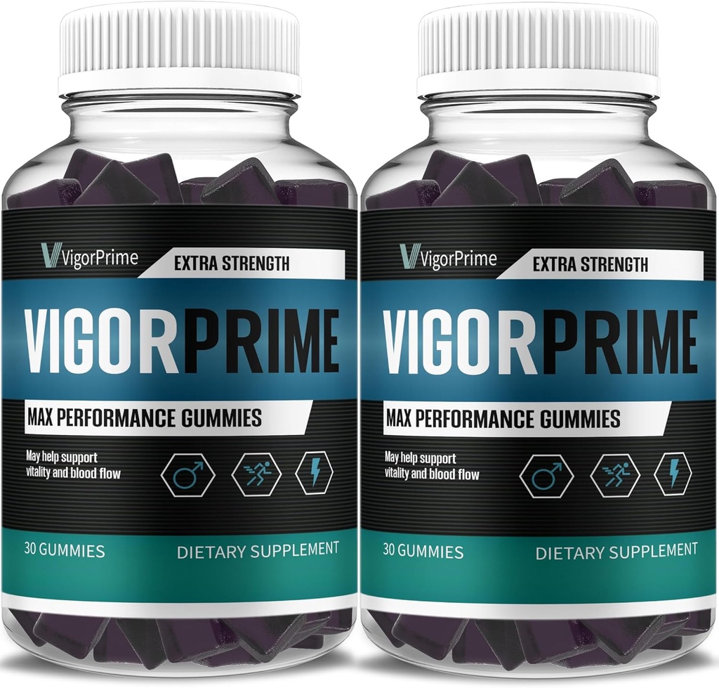 (2 Pack) Vigor Premier Performance Gummies Prime Vigor XL Supplément Gummy, Vigor Prime XL Maximum Strength Advanced Shilajit Sea Moss Fenugreek Gummies Soutien général de la vitalité énergétique (2 mois d'approvisionnement)