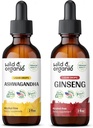 Teinture d'Ashwagandha sauvage et biologique 4 fl oz & Ginseng Teinture 4 fl oz
