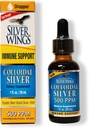 Natural Path Silver Wings Colloidal Silver 500PPM, Amber Brown Liquid Immune Support, 1 Fl Oz (Pack of 1)