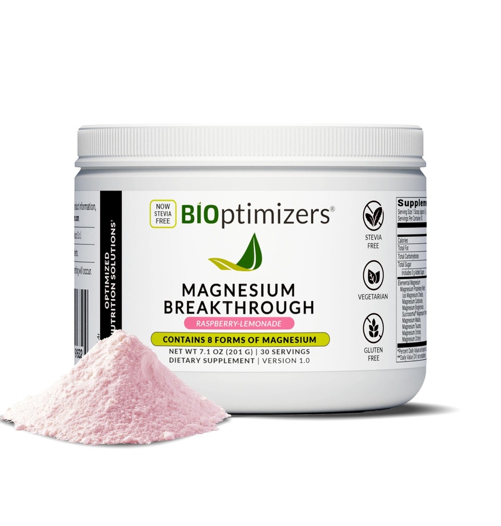 BIOptimizers Magnésium breakthrough Drink - 8 formes de magnésium, électrolytes, santé du sommeil, stress, récupération musculaire, soutien cardiaque