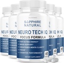 (5 Pack) Neuro Tech IQ Supplément Cerveau Neurotech Iq Focus Formule Pills (300 Capsules)