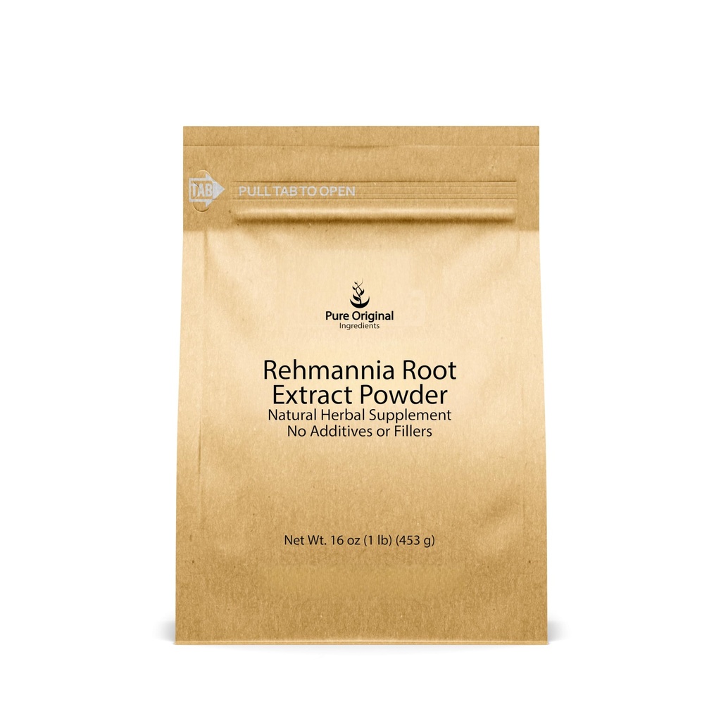 PURE ORIGINAL INGREDIENTS Rehmannia Root Extract Powder (1 lb) Non-GMO, Chinese Foxglove, Traditional Herbal Supplement