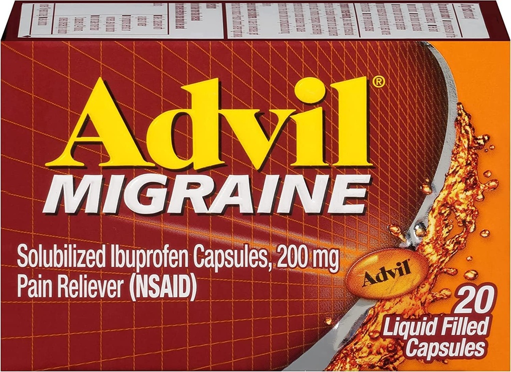 Advil Migraine Liquid Filled Capsules - 20 ct, Pack of 5