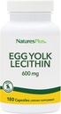 NaturesPlus Lécithine jaune d'oeuf - 600 mg, 180 capsules - Sans soja, sans gluten - 90 portions