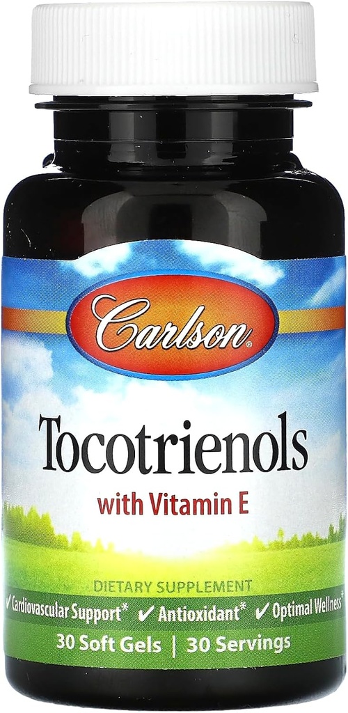 Tocotriénols Carlson Labs avec vitamine naturelle E, 30 softgels
