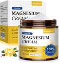 Crème de magnésium pour le sommeil - Lotion naturelle de magnésium topique pour la douleur et les crampes des jambes, la relaxation musculaire, calme - Beurre corporel nocturne pour l'hydratation profonde - sans danger pour les enfants (Vanilla)