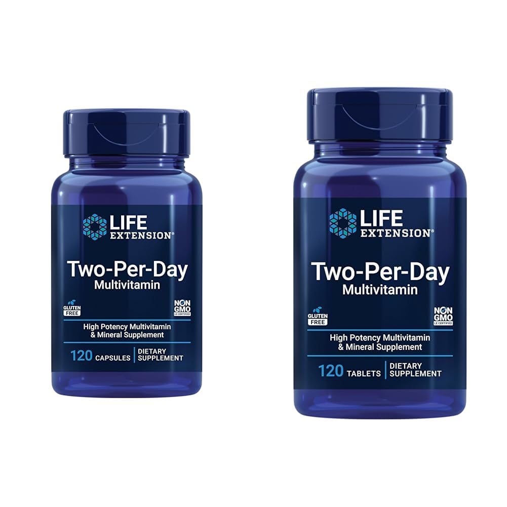 Life Extension Two-Per-Day Multivitamin 120 Capsules & 120 Tablets - Vitamins B, C, D, Zinc & Over 25 Vitamins, Minerals & Extracts