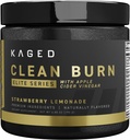 Kaged Thermogen Powder Clean Burn Elite de la fraise Lémonade de fraise de l'homme et des femmes de supplément de gestion du poids de caféine biologique et vinaigre de cidre de pomme de mer de 30 portions