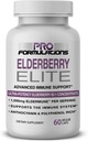 Pro Formulations — Elderberry Elite — Extrait de Elderberry le plus fort disponible 65:1 — Capsules de soutien immunitaire avancé - 60 ct — 1 000 mg par portion — Végétarien, Pas de colorants ou de saveurs artificiels