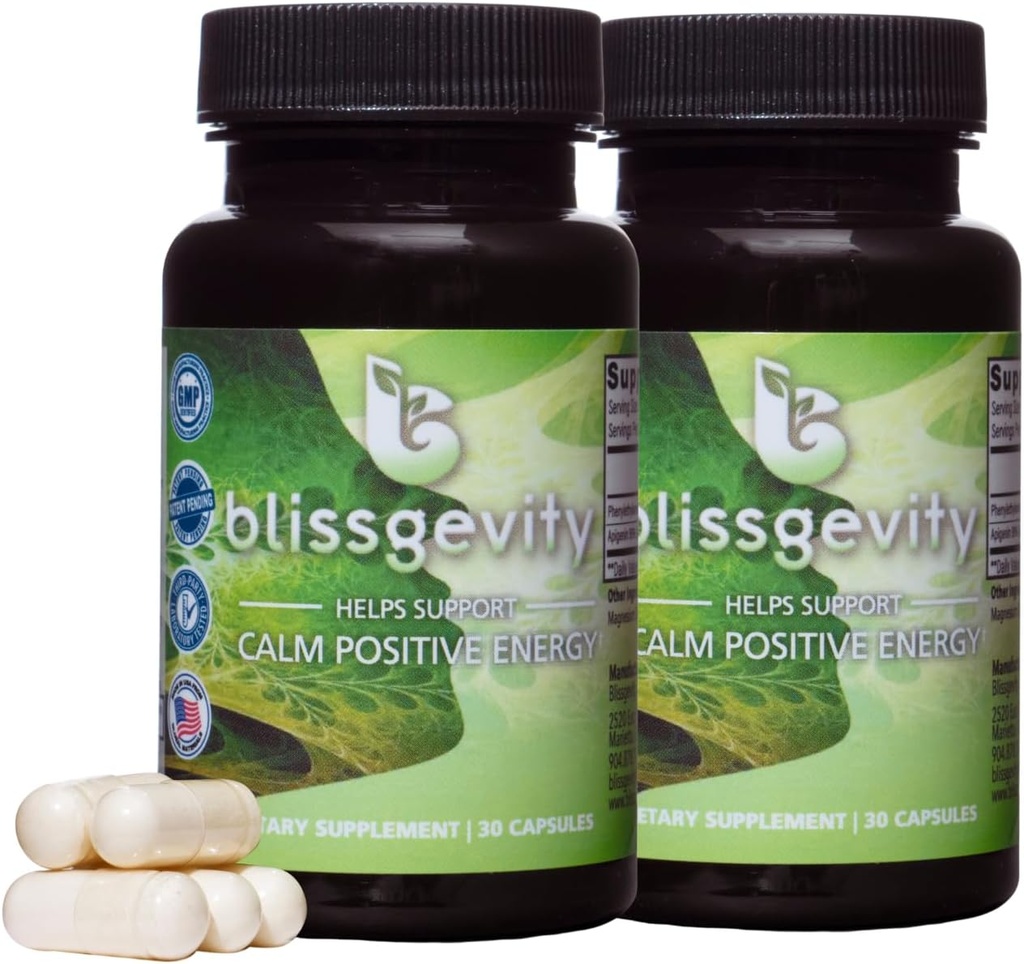150mg Apigenin - Phényléthylamine - Supplément de soutien de l'humeur - favorise l'euphorie, la focalisation et la clarté mentale - Soulagement du stress naturel - Soutien calme - Enhancer l'intimité - 60 capsules