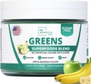 Poudre de Superfood Verte pour Digestion et Santé Gut - Keto Friendly Superfood Greens Blend Poudre pour Imune Support - Supplément de Greens en poudre pour Imune Boost - Apple Banana Flavor