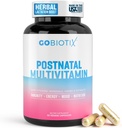 GOBIOTIX Vitamines postpartum pour les mamans allaitantes - Supplément d'allaitement postnatal aux herbes biologiques, minéraux, nutriments pour les nouvelles mères et les bébés - Essentiels postpartum, non OGM, végétalien, 60 capsules