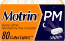 Motrin PM Caplets with 200 mg Ibuprofen & 38 mg Diphenhydramine Sleep Aid, Nighttime Pain Reliever for Minor Aches & Pains, Bulk, 80 ct
