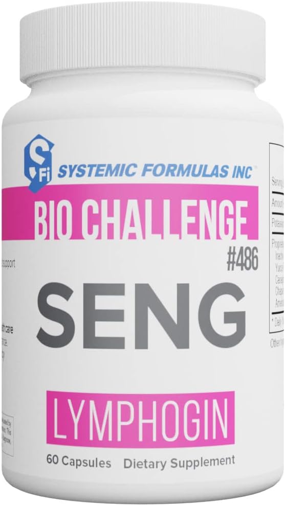 Systemic Formulas SENG Lymphogin - Healthy Lymphatic Support and glandular Toner, 60 Capsules, Bio Challenge #486. Lymphatic Circulation.