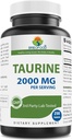 Brieofood Taurine 2000 mg par portion - 250 comprimés - 3e laboratoire de partie testé pour la pureté et la qualité