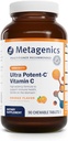Métagène Ultra Potent-C Chewable - 250 mg de vitamine C tamponnée avec bioflavonoïdes, L-Lysine et L-Cysteine - Immune & Antioxydant Support - Non-OGM, sans gluten - Arôme Orange Naturel - 90 comprimés