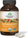 INDE ORGANIQUE Capsules Ashwagandha - Supplément Organique Ashwagandha - Racine d'Ashwagandha Vegan, sans gluten, sans casher, sans OGM, soutient le stress, l'énergie et le sommeil - 180 Capsules