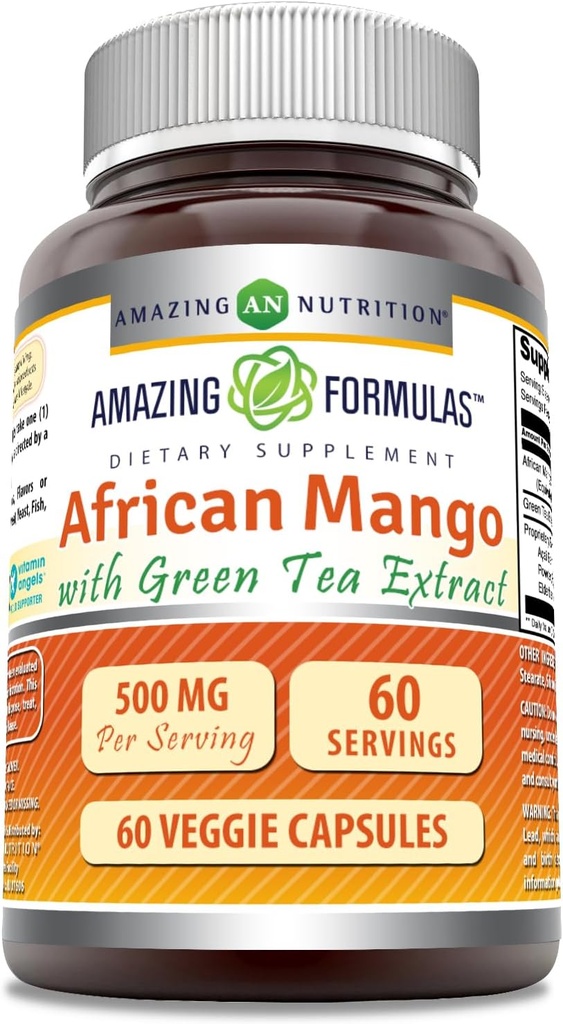 Formules étonnantes Mangue africaine avec supplément de thé vert 500 Mg par service
