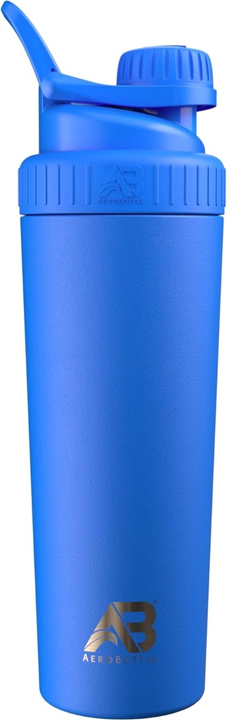 Aérobouteille Cryo Shaker Cup, Bouteille d'eau en acier inoxydable isolé et agitateur de protéines, mélange protéines et pré-travail avec la technologie de mélange turbulente, pas de boule de mélange ou de wisk, 26oz, Artic Sea Blue