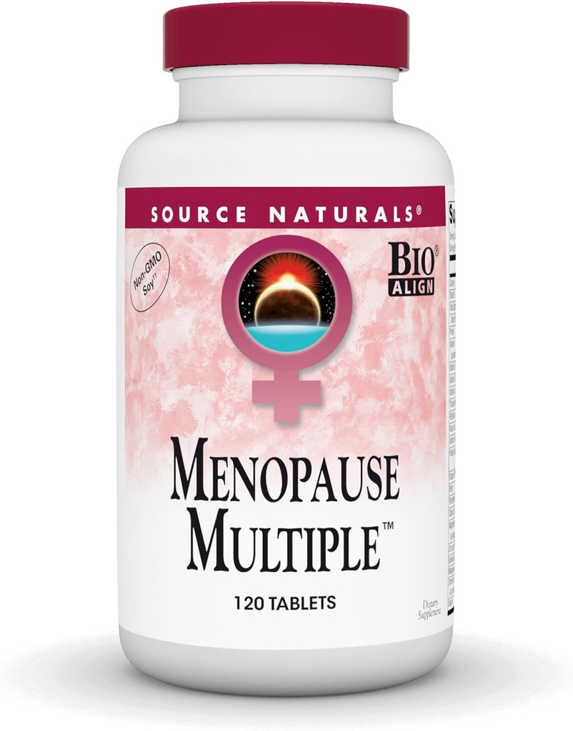 Source Naturals Ménopause Multiple, soja non OGM - Formule bioalignée - 120 comprimés
