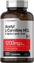 Horbäach Acetyl L Carnitine HCL & Alpha Lipoic Acid 1200mg | 120 Capsules | ALC ALA Complex | Non-GMO & Gluten Free Supplement