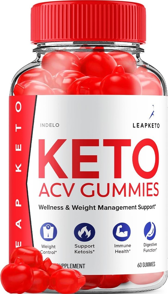 Leap Keto ACV Gummies - Formule avancée Leap Keto Plus ACV Gummies Apple Cider Vinegar Keto Leap Weight Management ACV Gummies Dietary Supplément Avis Hommes Femmes (60 Gummies)