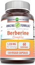 Formules étonnantes Berberine avec complexe d'extrait Bitter Melon & Banaba de 1250 Mg par service