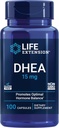 Prolongation de la durée de vie DHEA 15 mg – Supplément d'équilibre hormonal, mémoire, masse musculaire et soutien de la densité osseuse, lecteur de sexe sain, sans gluten, sans OGM, 100 capsules