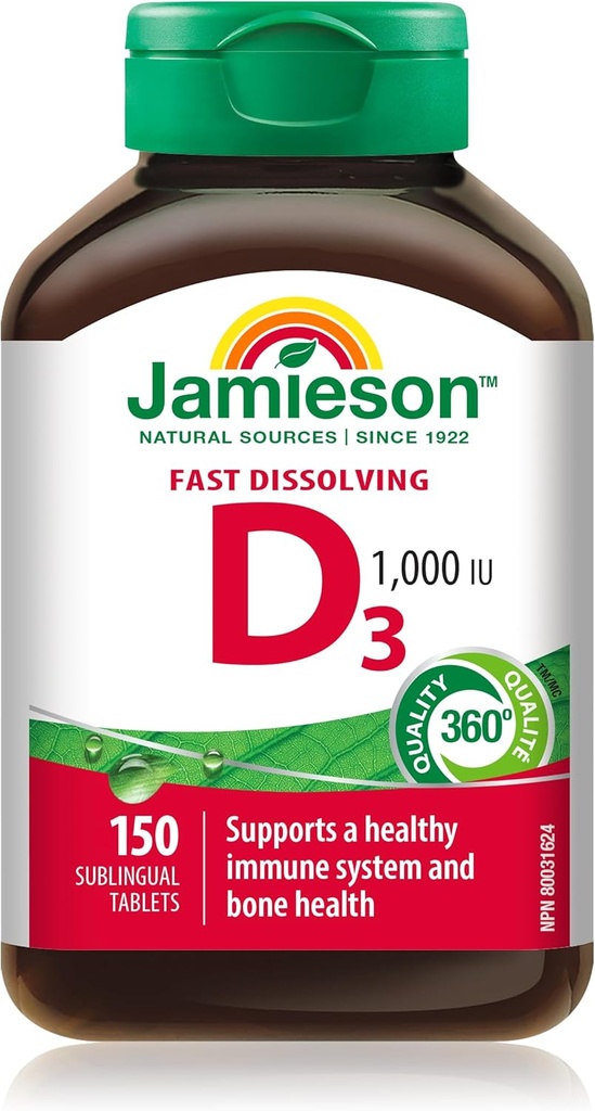 Jamieson Vitamin D3 1,000 IU, 150 Sublingual Tablets