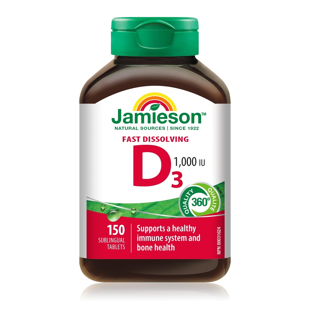Jamieson Vitamin D3 1,000 IU, 150 Sublingual Tablets