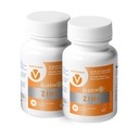 Zinc MG25+VC Dual Pack de gluconate de zinc quotidien + vitamine C de 25mg + 270mg de formule propre, végétalien-friendly, (2 bouteilles, 120 capsules végétariennes)