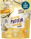 FlavCity Poudre de protéines de lactosérum - Vanilla Smoothie - 25g Protéines et 10g Collagène - Fabriqué avec de vrais haricots de vanille et lait de coco biologique - Sans gluten et sans sucre ajouté (20 portions)