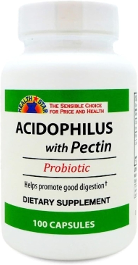 GeriCare Acidophilus avec Pectin Probiotic Capsules, optimise la flore intestinale, la fonction digestive Gut, stimule les défenses immunitaires, et renforce les os, 100 comte (paquet de 1)