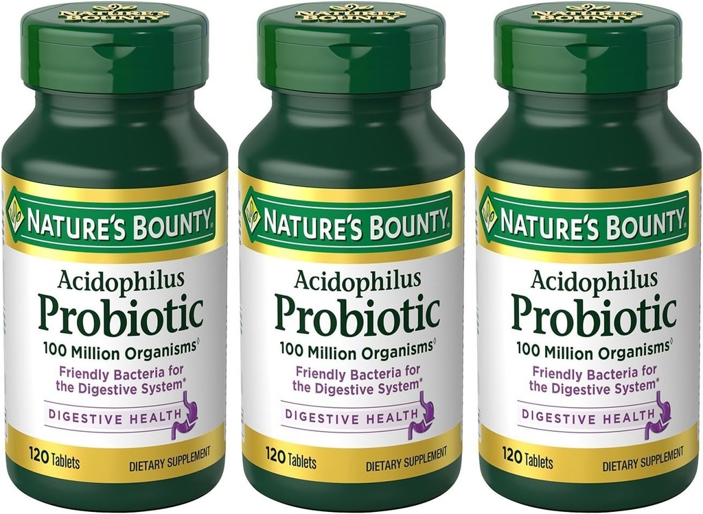 Nature's Bounty Acidophilus Probiotic, 120 Compte (paquet de 3)