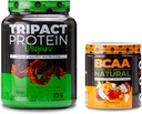 Nutrologie TRIPACT Poudre de protéines végétaliennes, pour les shakes de protéines végétaliennes, beurre d'arachide au chocolat (20 portions) BCAA Poudre naturelle à base végétale BCAA, saveur de noix de coco orange (30 portions)
