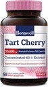 Bonawell Tart Capsules de cerise 60:1 Extrait, 30000mg Résistance, Fait à partir de cerises de tart Montmorency, puissant nettoyant d'acide urique, 2 mois d'approvisionnement, 60 capsules