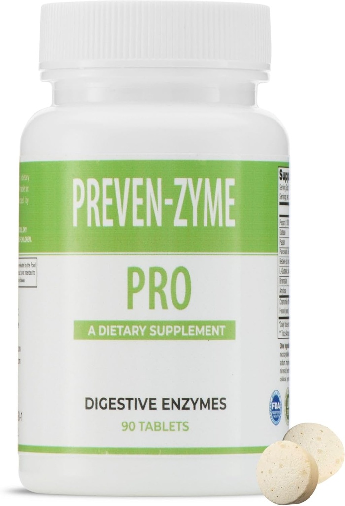 Supplément enzymatique pro digestive Prevenzyme (90 onglets) par Legere Pharmaceuticals pour ES Global