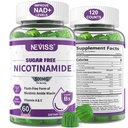 Sans sucre Nicotinamide 500mg Gommies, (Niacine Sans Fuite) Supplément de vitamine B3 Niacinamide pour l'énergie cellulaire Métabolisme et réparation, Vitalité, Vieillissement en santé, Arôme de canneberge, Facile à mâcher, 120 Cts