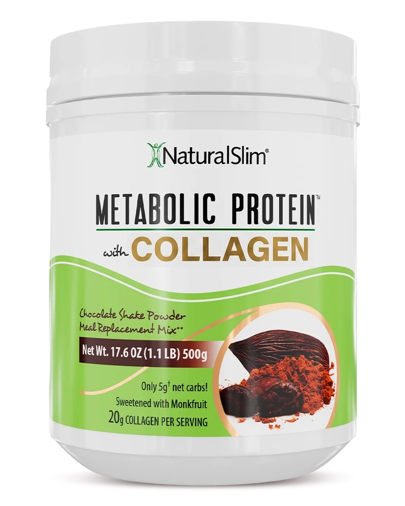 Poudre de protéines métaboliques avec collagène, poudre de protéines de lactosérum, collagène hydrolysé avec L-glutamine pour support métabolique, digestion, peau, articulations et muscles, remplacement de repas à faible teneur en glucides, 17,06 oz