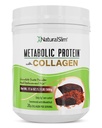 Poudre de protéines métaboliques avec collagène, poudre de protéines de lactosérum, collagène hydrolysé avec L-glutamine pour support métabolique, digestion, peau, articulations et muscles, remplacement de repas à faible teneur en glucides, 17,06 oz