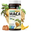 Gommies de racine de maca - 1800 mg Résistance - 90 Chews végétaliens - Soutien naturel pour les femmes et les hommes - Supplément de racine de maca péruvienne - Bouchées de saveur de banane