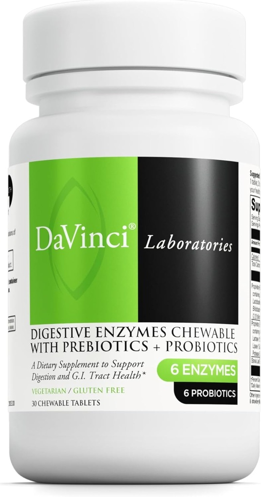 DAVINCI - Mega Probiotique ND avec enzymes digestives à croquer - 30 comprimés à croquer
