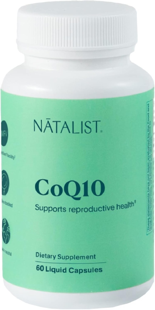 NATALIST CoQ10 Ubiquinone 120 mg Vitamine Vitamine Antioxydant puissant et supplément de soutien énergétique cellulaire - Haute absorption pour les femmes et les hommes Vegan, non-OGM - 60 capsules liquides