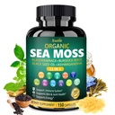 Bualle Irish Sea Moss Capsules – Moss de mer biologique, huile de graines noires, suppléments Ashwagandha avec Bladderwrack, Ginger & Burdock Root – soutient le bien-être quotidien, la peau et l'énergie – 150 capsules (1 pack)